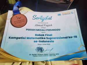 Siswa Kelas 6 SD Silaturahim Islamic School, Meraih Medali Perunggu dalam Babak Final Kompetisi Matematika Suprarasional ke-18 Se-Indonesia 2