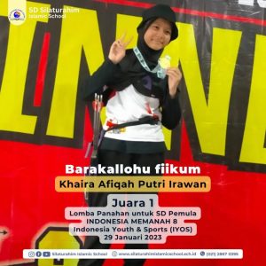 Juara Lomba Panahan IYOS 2023 Khaira Afiqah Putri Irawan SD Silaturahim Islamic School