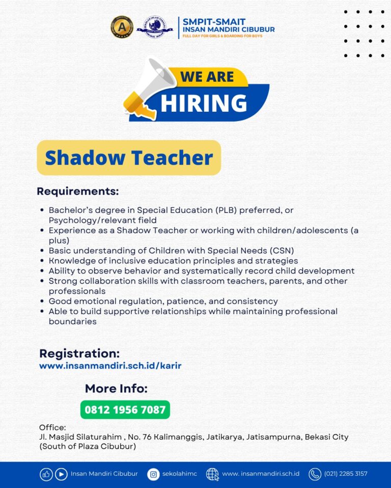 Lowongan Shadow Teacher